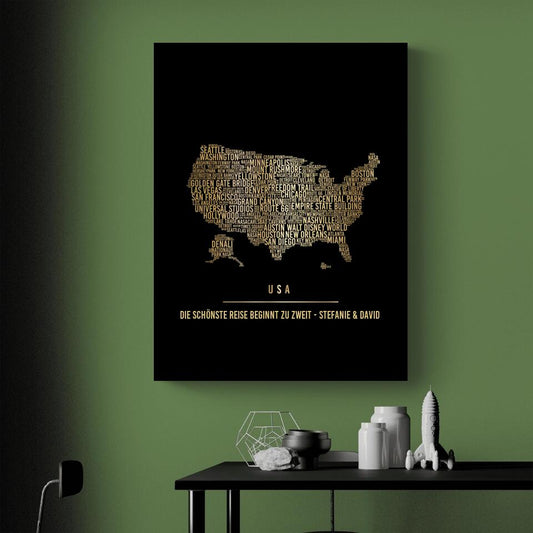 Golden USA Leinwand