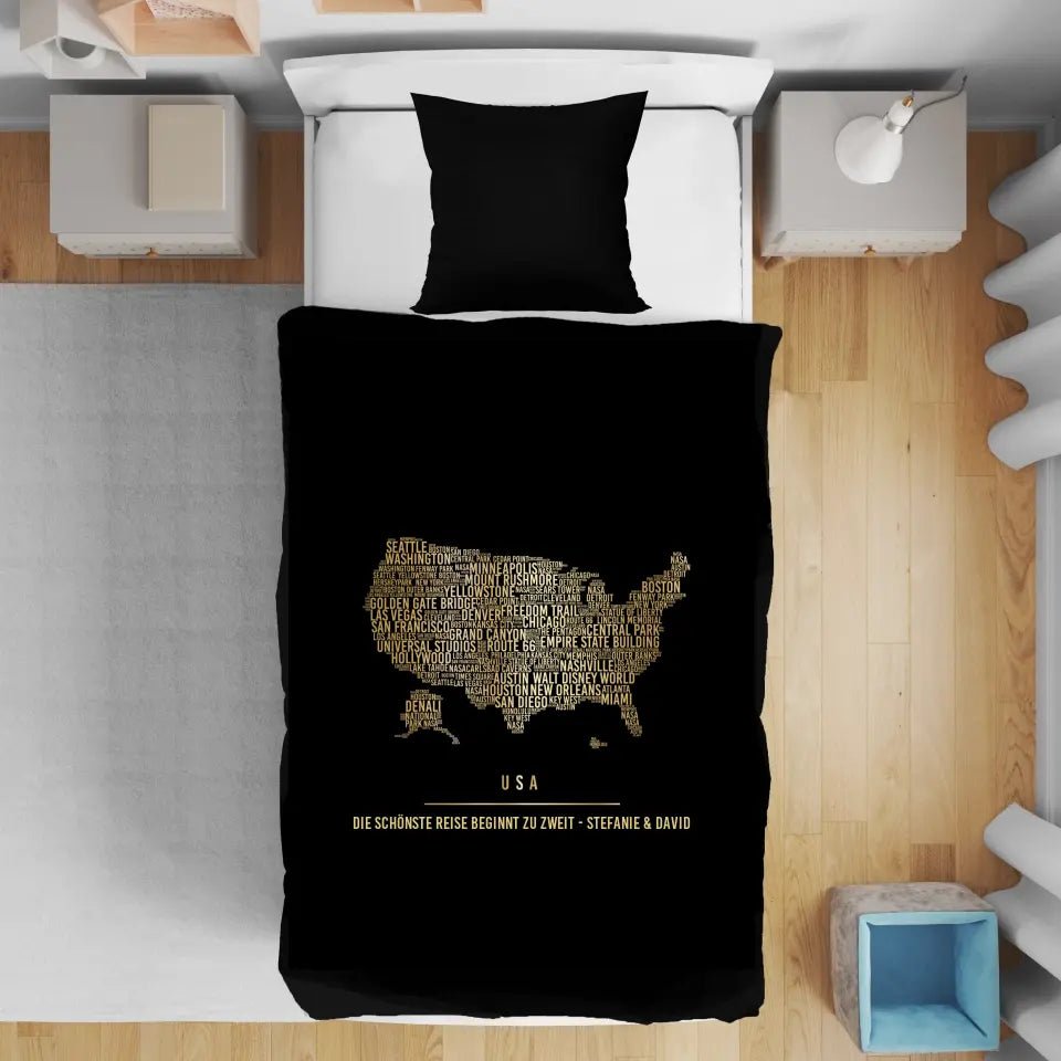 Golden USA Duvet Cover
