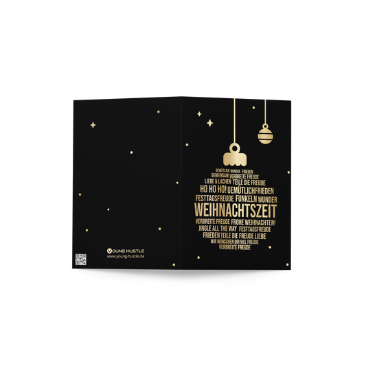 Weihnachtskarte mit Weihnachtskugel-Motiv und Umschlag