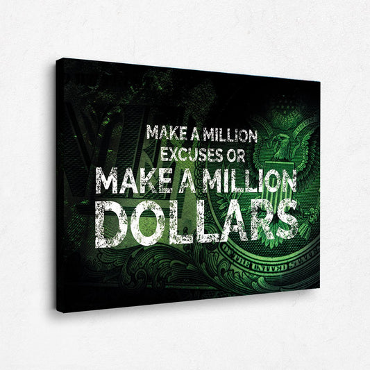 Motivations-Leinwandbild Million Dollar Young Hustle Wandbilder Erfolg