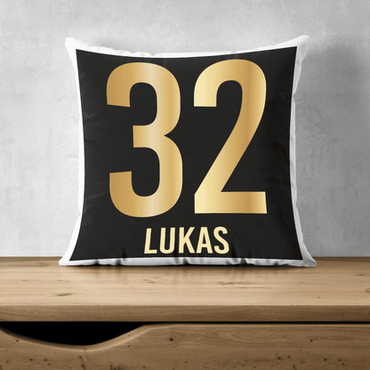 Golden Jersey Number Pillow