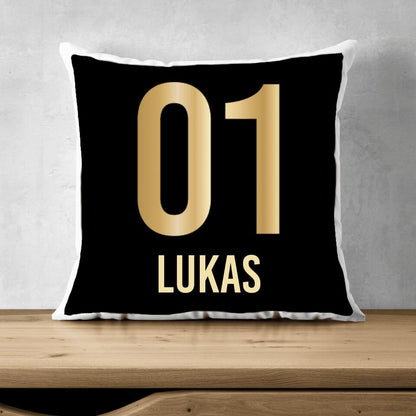 Golden Jersey Number Pillow