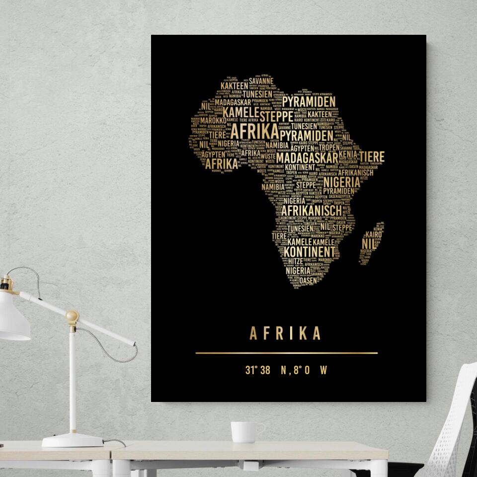 Golden Africa Map