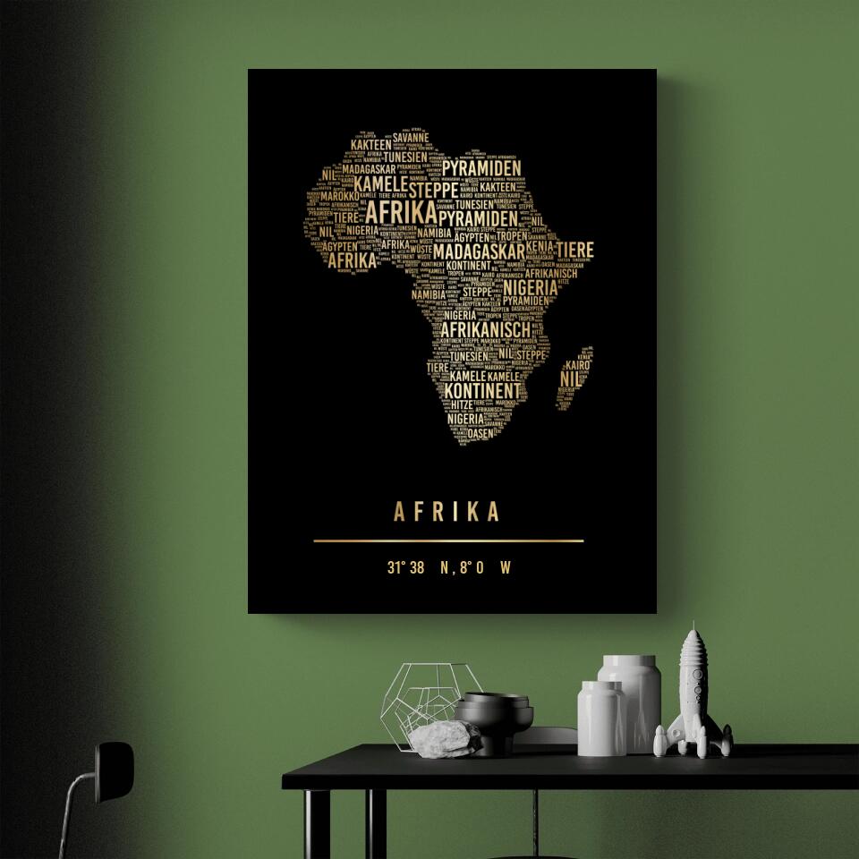 Golden Africa Map