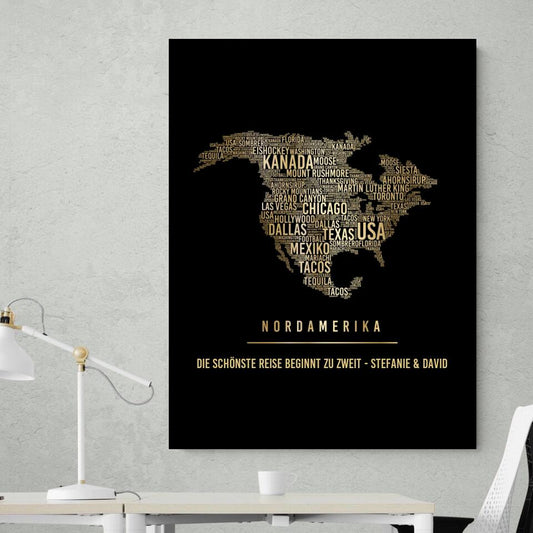 Golden Nordamerika Leinwand