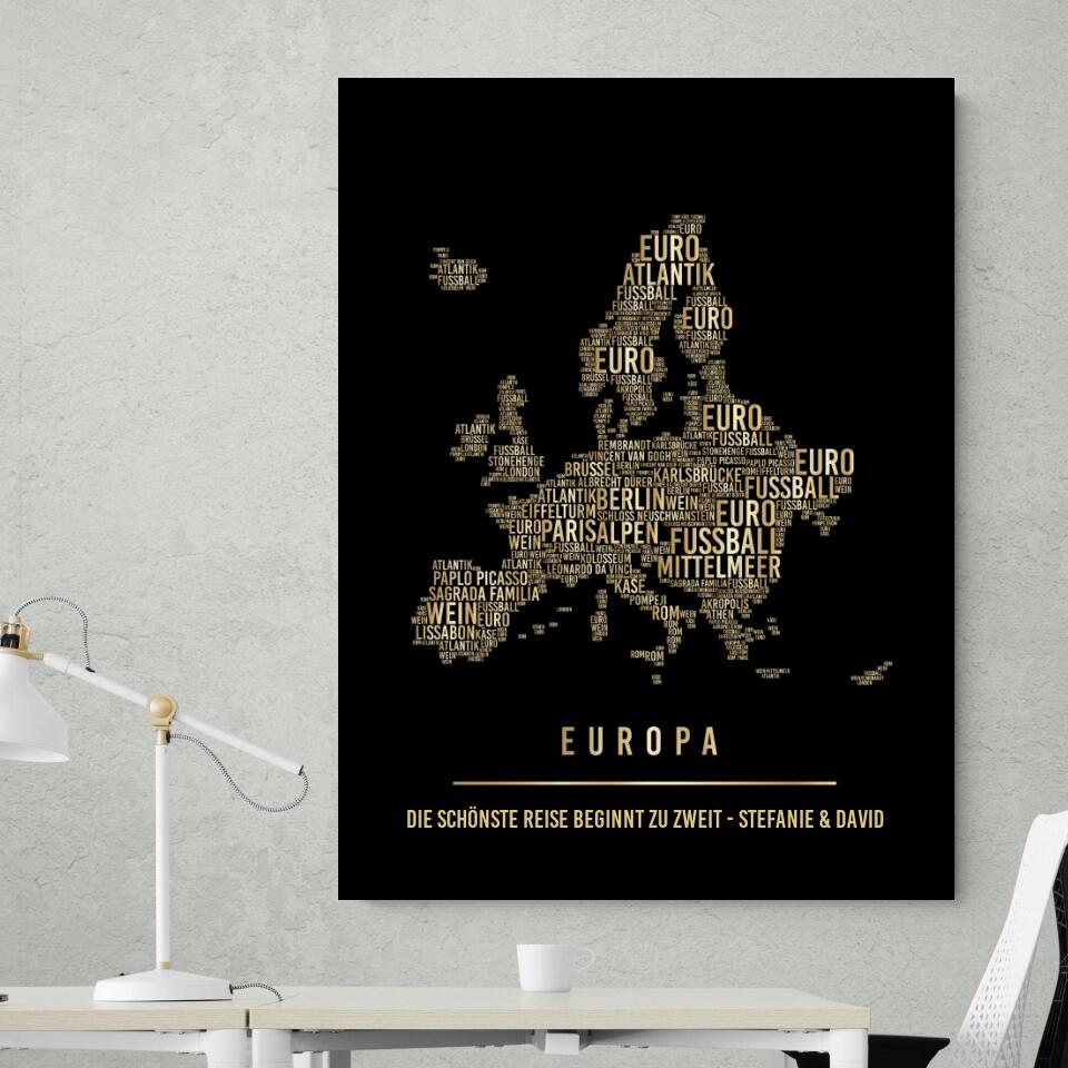 Golden Europa Leinwand