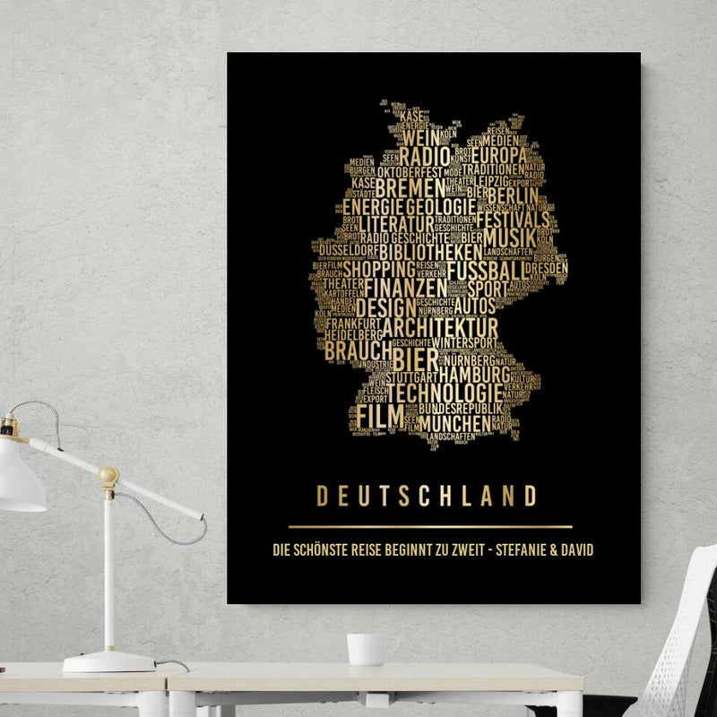 Golden Deutschland Leinwand