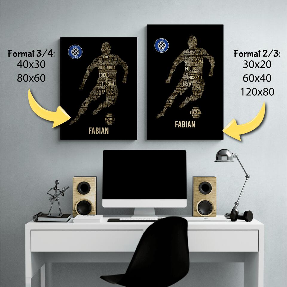 Canvas "Golden Player Star of the Football Arena"