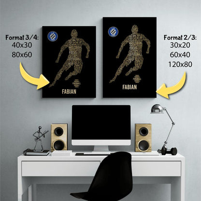 Canvas "Golden Player Star of the Football Arena"