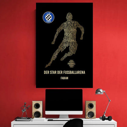 Canvas "Golden Player Star of the Football Arena"