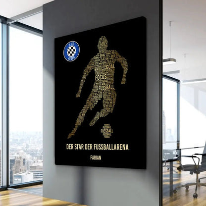Canvas "Golden Player Star of the Football Arena"
