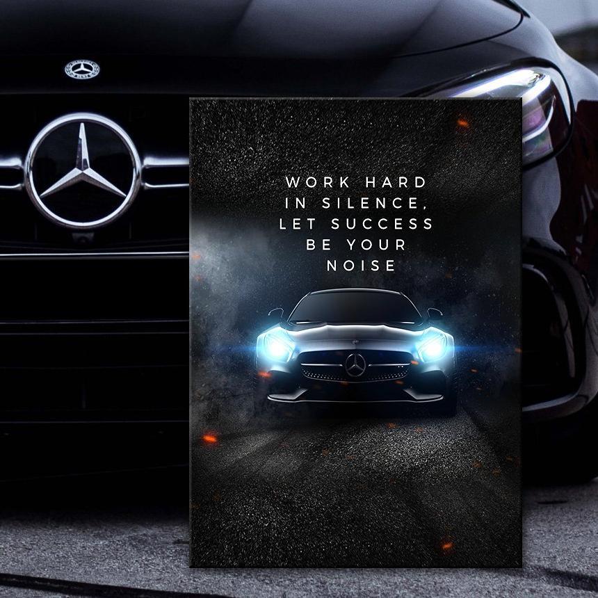 mercedes leinwand Young Hustle Work hard in silence