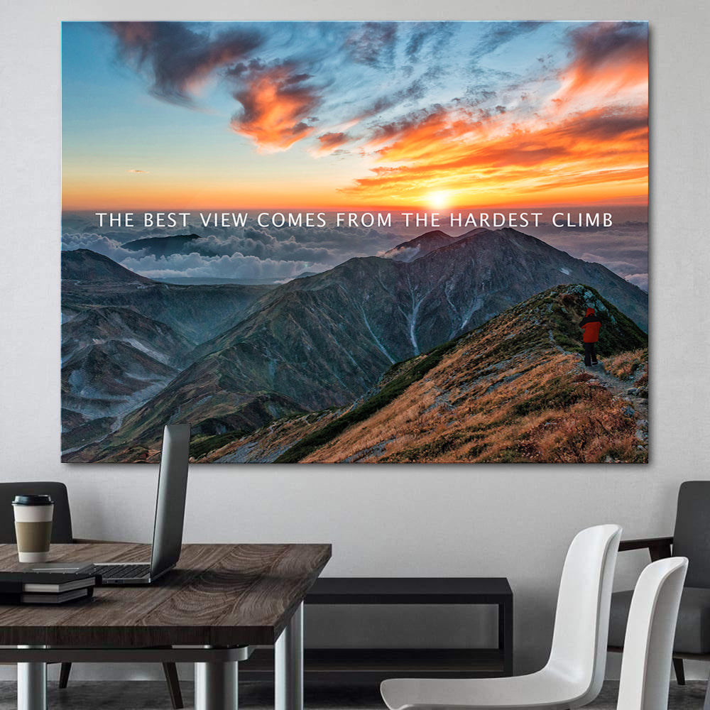 motivationsbilder Büro Young Hustle Erfolg the best view