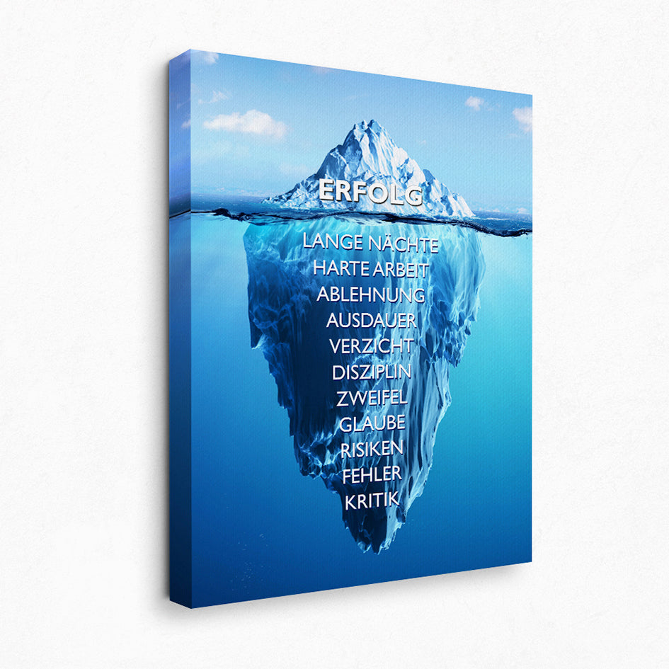 Eisberg des Erfolges Motivation Leinwandbild Young Hustle
