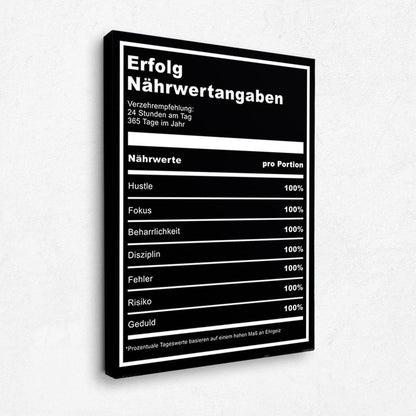 Erfolg Tabelle Young Hustle Motivation Leinwandbild
