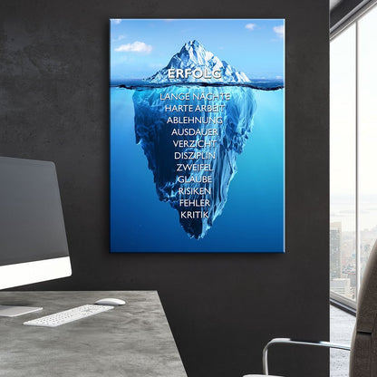 Leinwand erfolg Motivation Young Hustle Wandbild modern Eisberg-Illusion