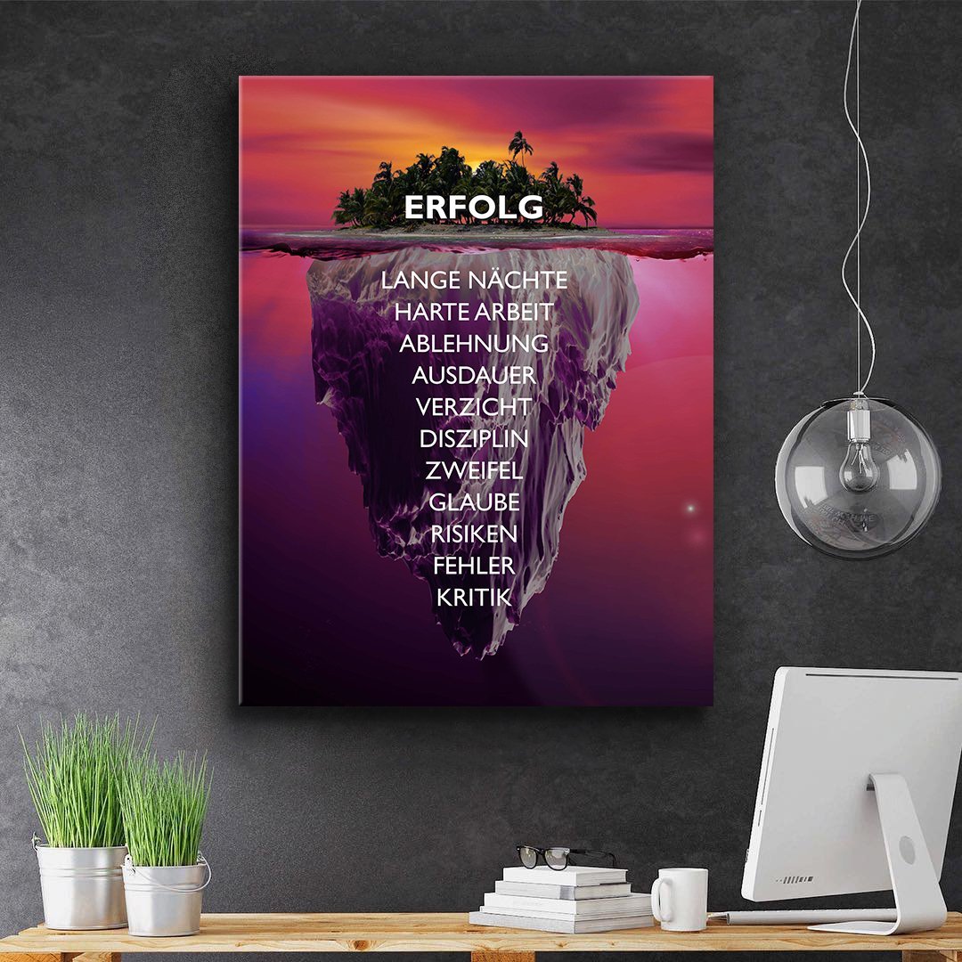 Motivation Leinwandbild Young Hustle Eisberg Insel