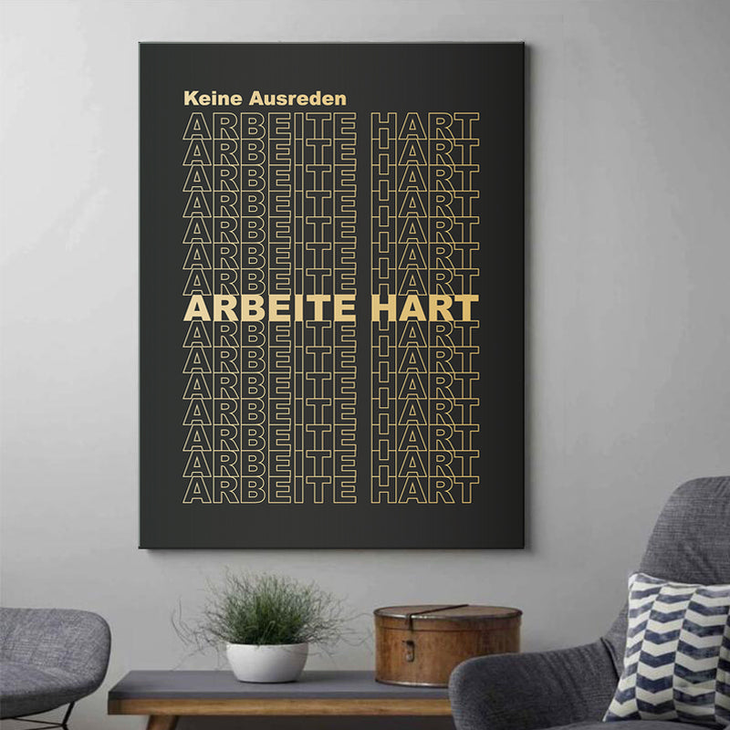 Motivations Leinwand Young Hustle Keine Ausreden