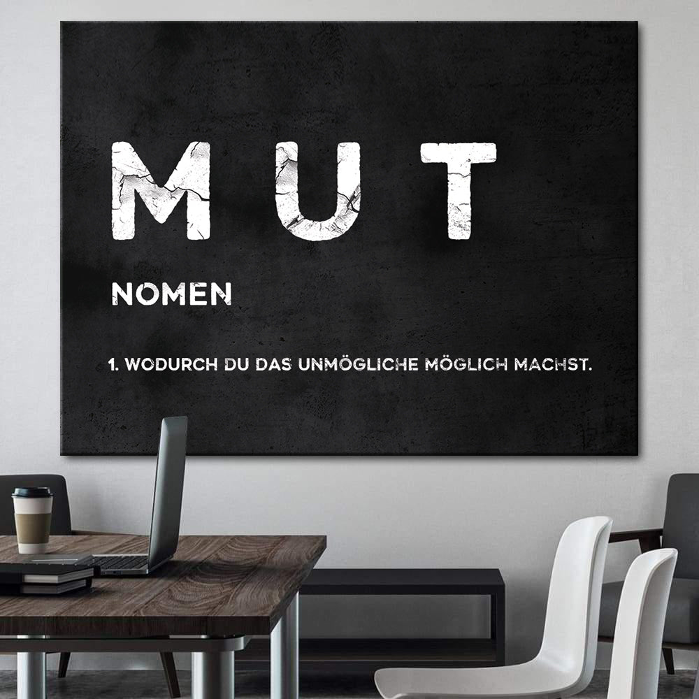 Definition Mut Angst überwinden Leinwand Erfolg