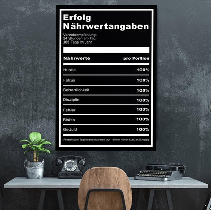 Leinwand Erfolg Young Hustle Erfolg Nährwerte