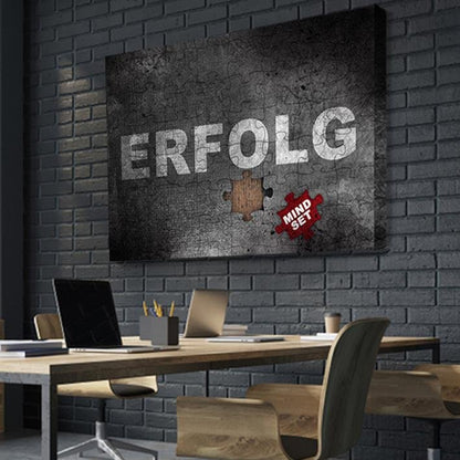 Motivationsbild Büro Young Hustle Erfolg Leinwand