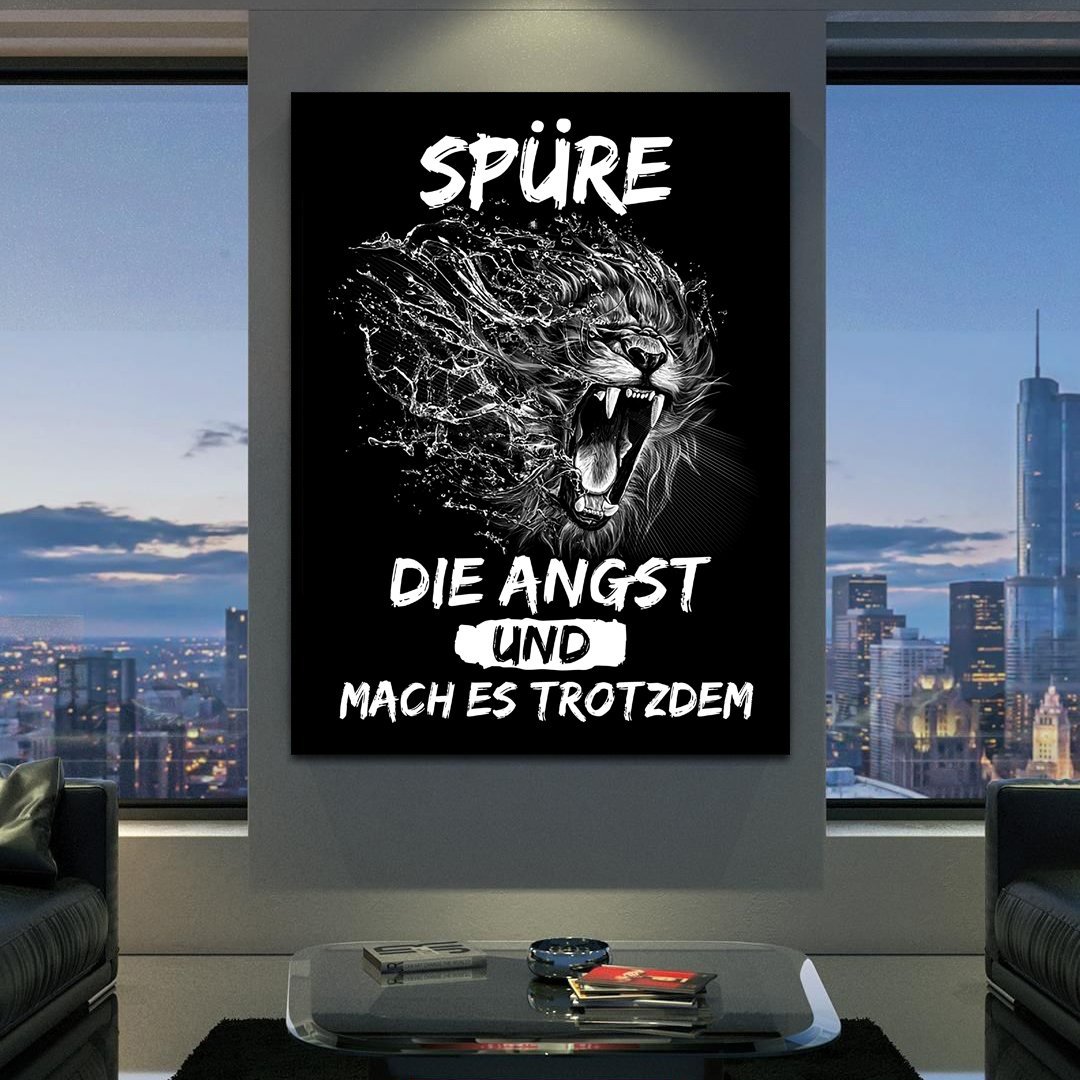 motivationsbilder Büro Young Hustle Spüre die Angst