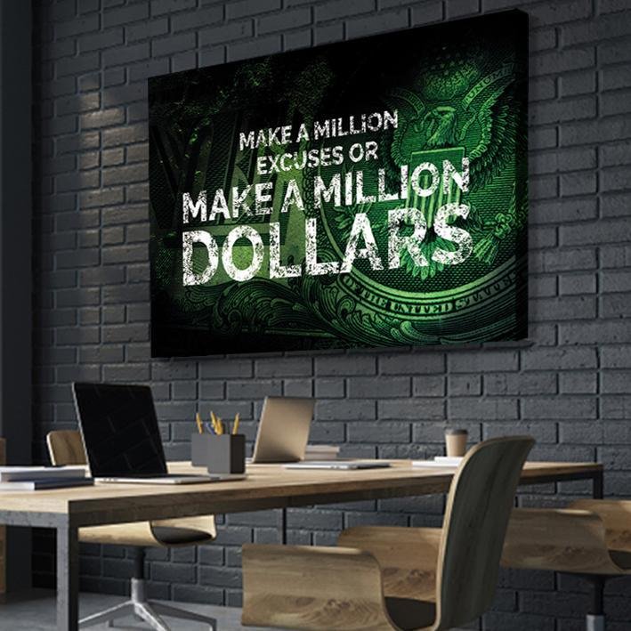 Motivationsbild Büro Million Dollar Young Hustle