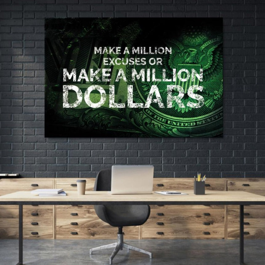 Motivations Leinwand Young Hustle Million Dollar