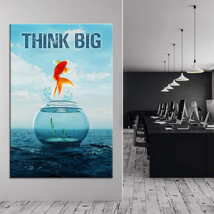 motivationsbilder Büro Young Hustle Think Big