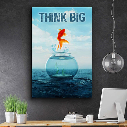 Think big Motivation Leinwandbild Young Hustle